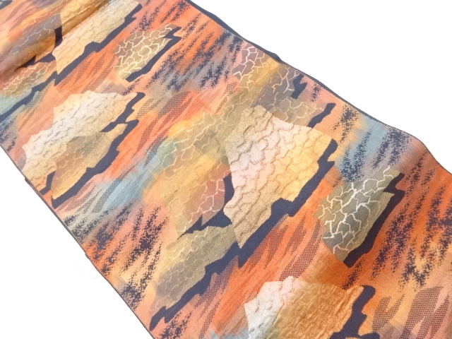 抽象模様織出し名古屋帯